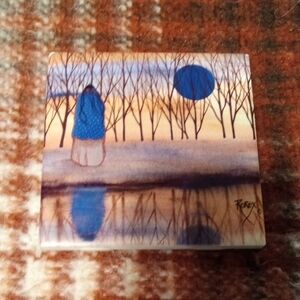Native Blue and Brown Reflection Art